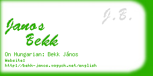 janos bekk business card